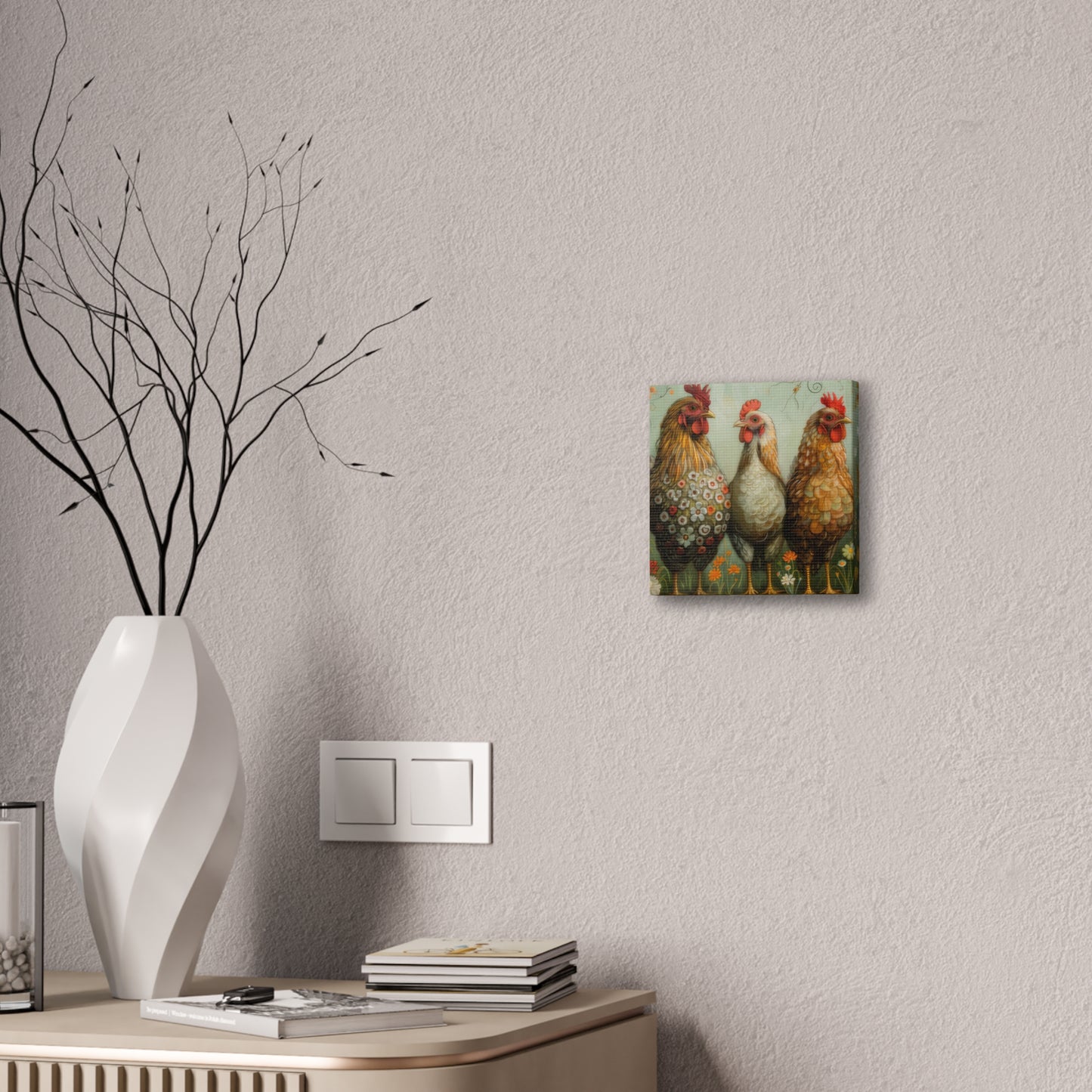 Chickens - Canvas Stretched, 0.75" - Canvas Stretched, 0.75"