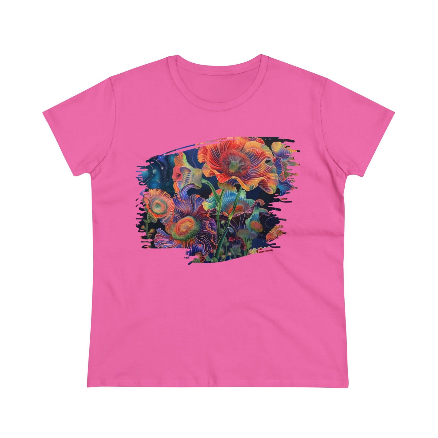 Pastel Flowers - Women's Midweight Cotton Tee