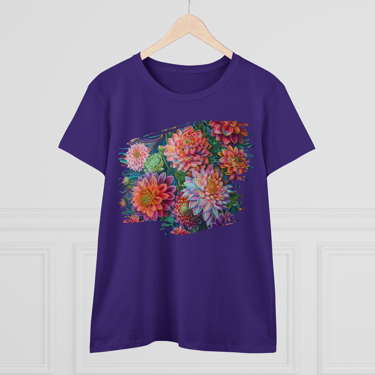 Pastel Flowers - Women's Midweight Cotton Tee