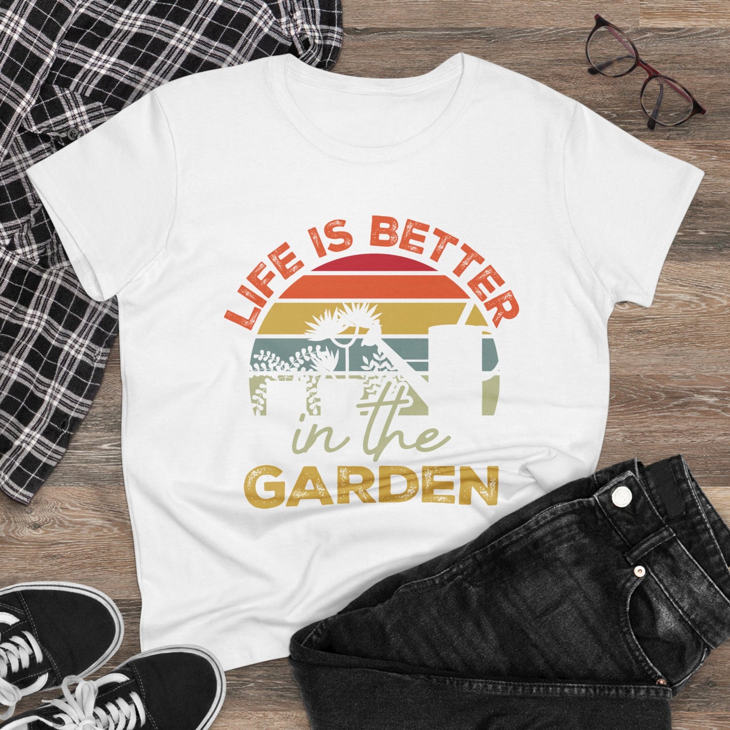 Life Is Better In the Garden - Gardening - Women's Midweight Cotton Tee