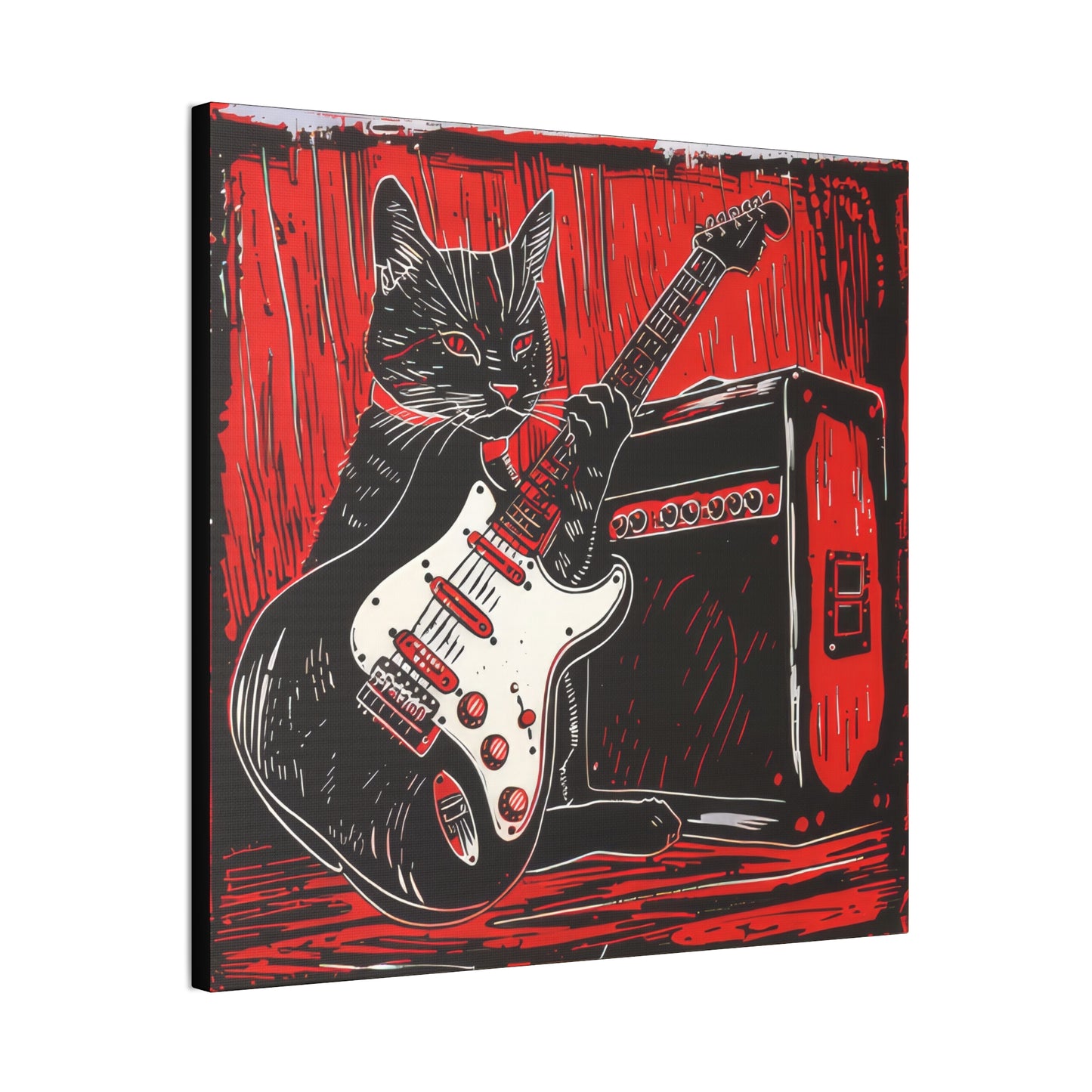 Blues Cat - Canvas Stretched, 0.75"