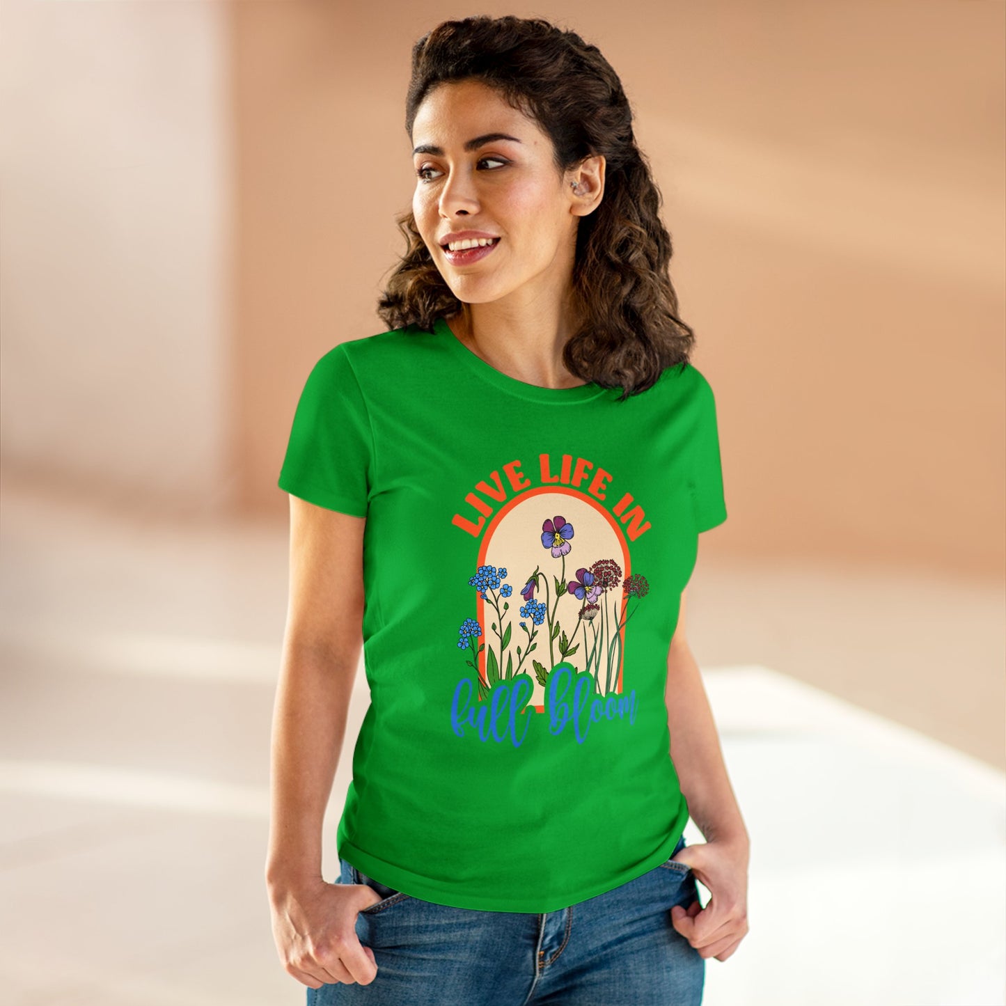 Live Life in Full Bloom - Gardening - Women's Midweight Cotton Tee