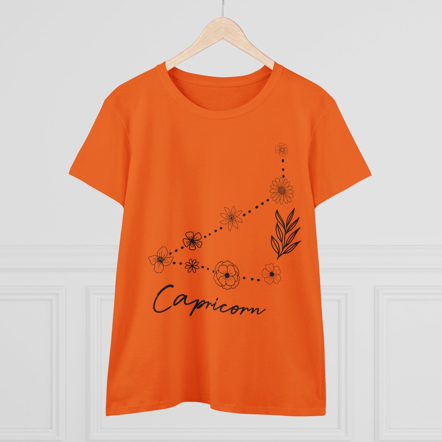 Flower Constellation - Capricorn - Astrology - Women's Midweight Cotton Tee