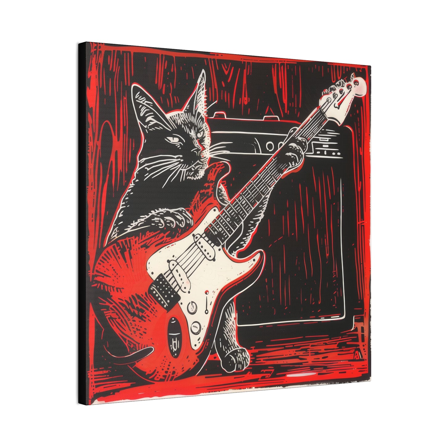 Blues Cat - Canvas Stretched, 0.75"