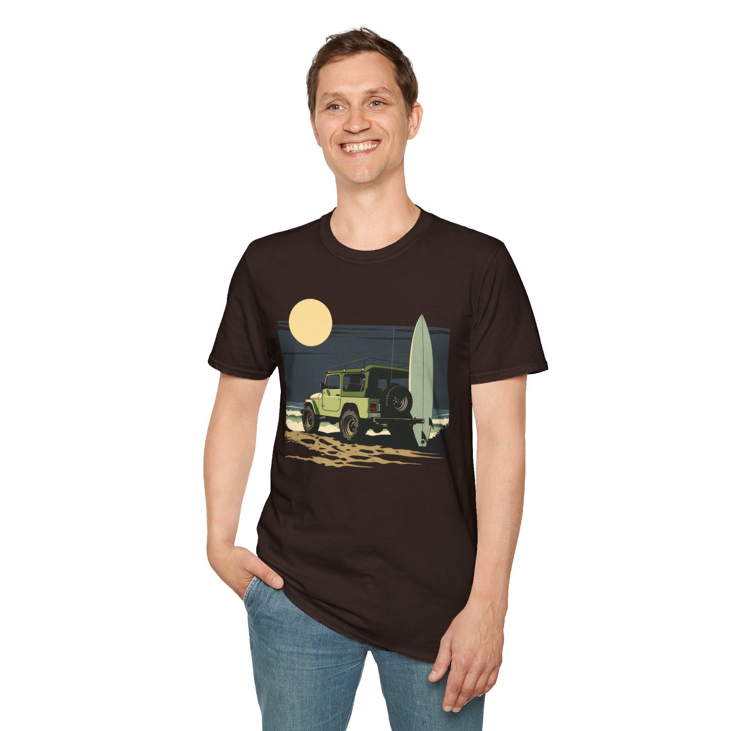 Jeep on the Beach - Unisex Softstyle T-Shirt