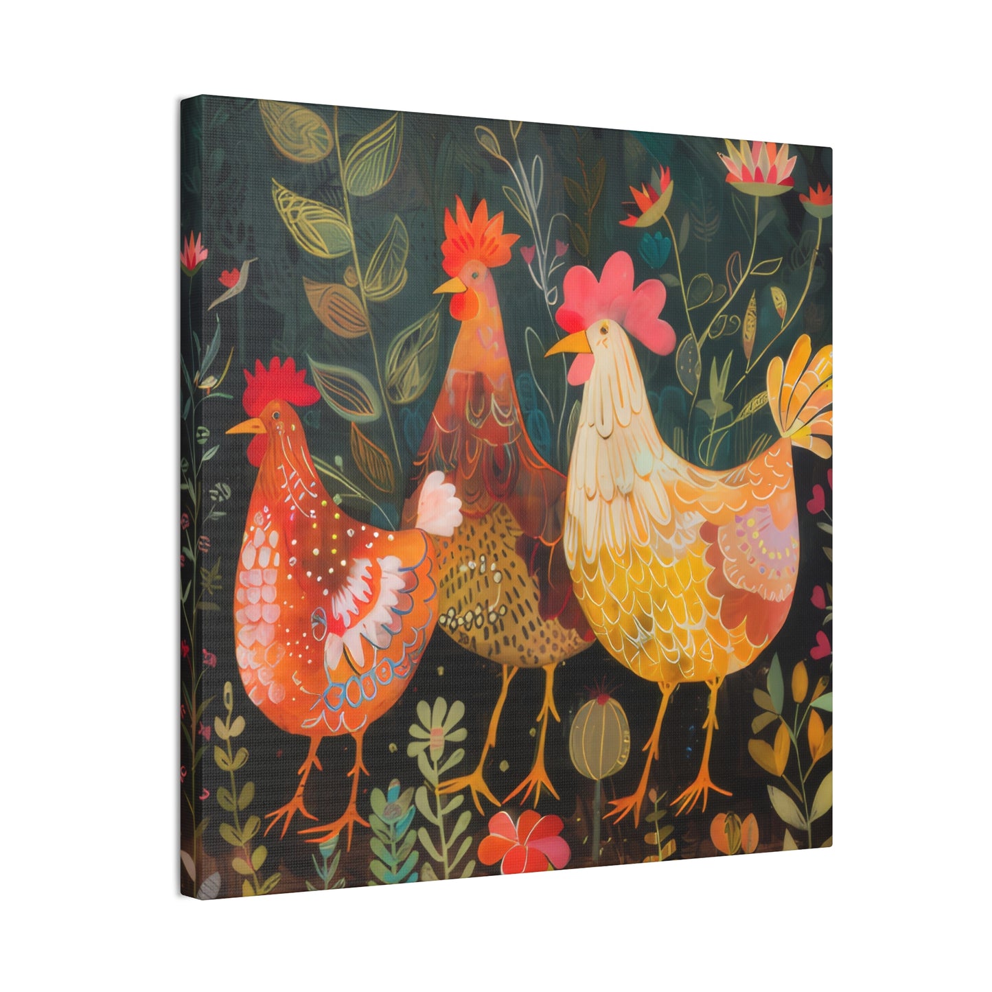 Chickens - Canvas Stretched, 0.75" - Canvas Stretched, 0.75"