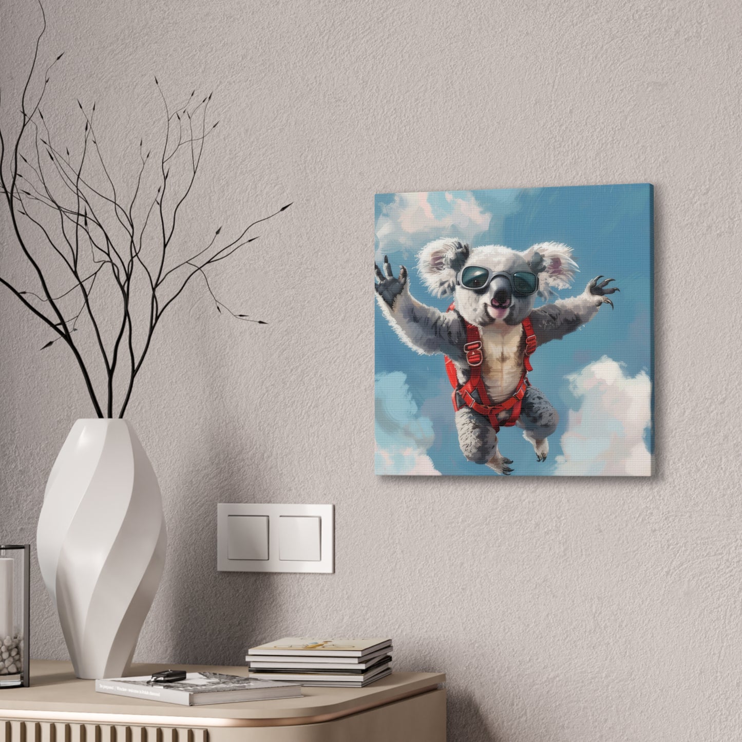 Koala Freefall - Canvas Stretched, 0.75"