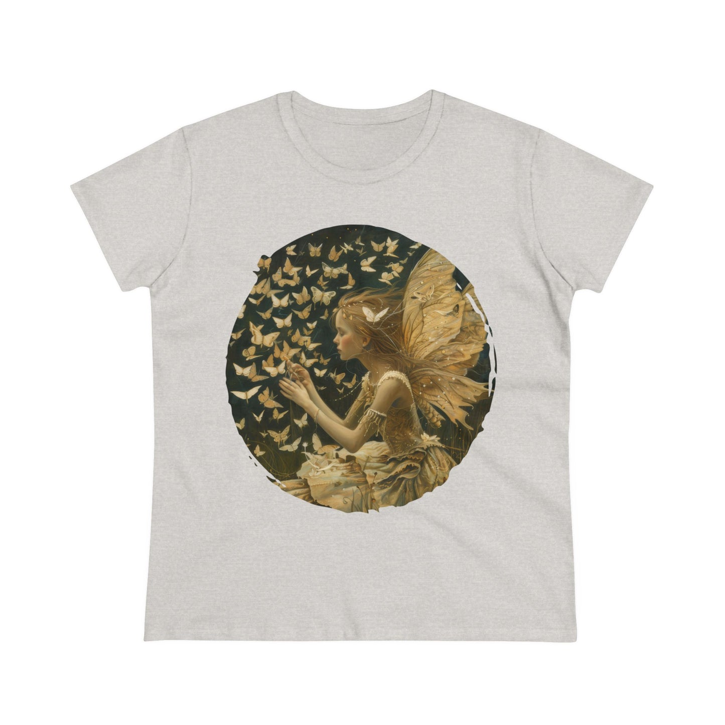 Fairy and Butterflies - Fantasy - Women's Midweight Cotton Tee