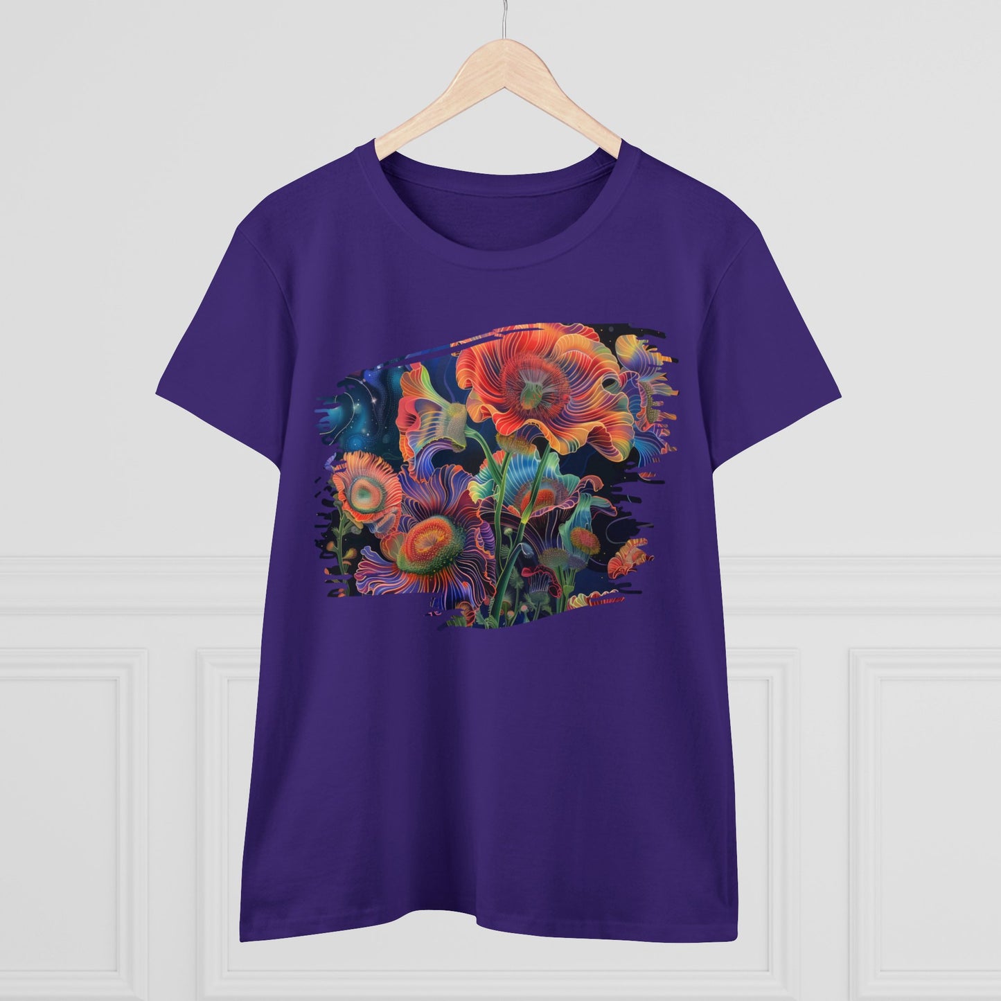 Pastel Flowers - Women's Midweight Cotton Tee