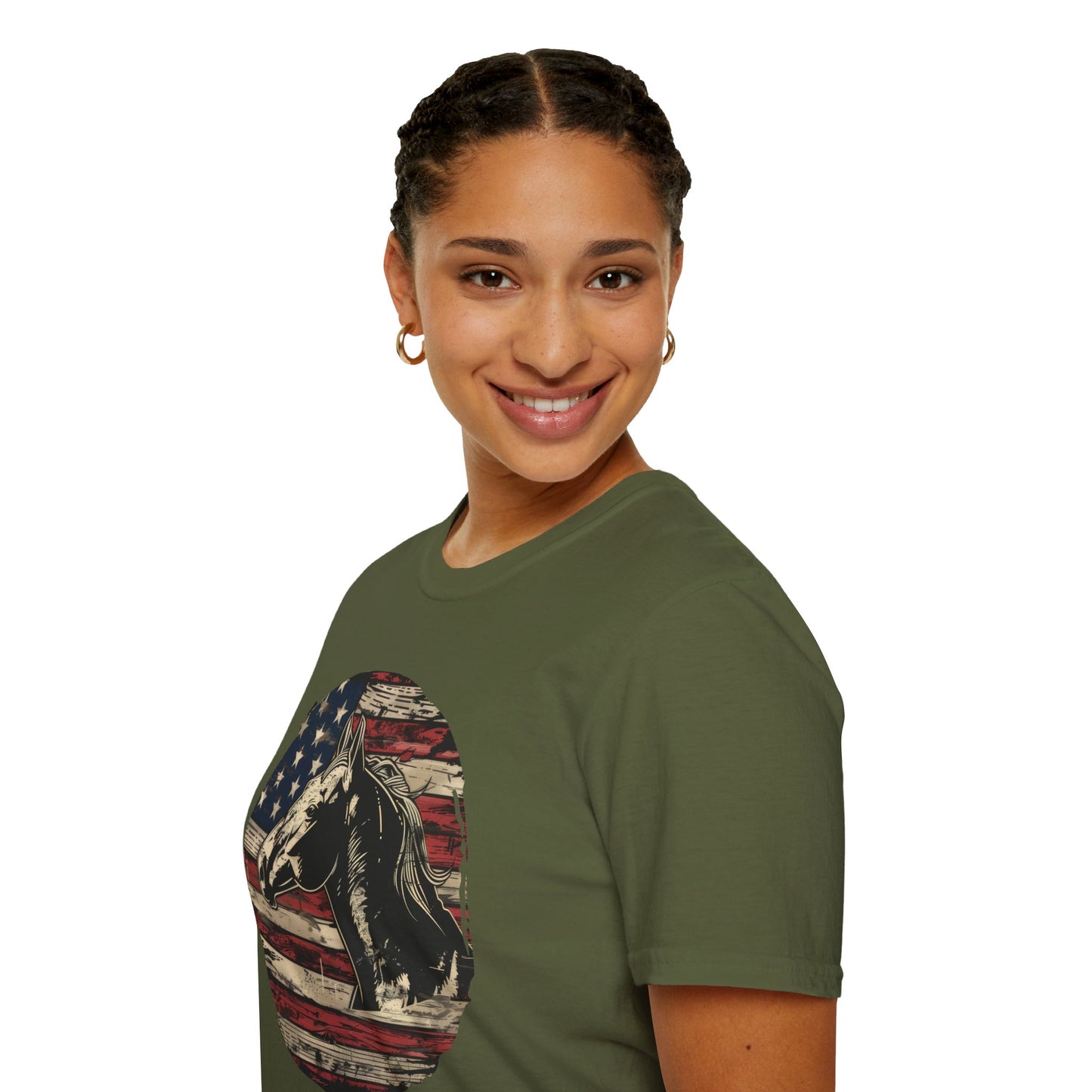 Horse and Flag - Unisex Softstyle T-Shirt