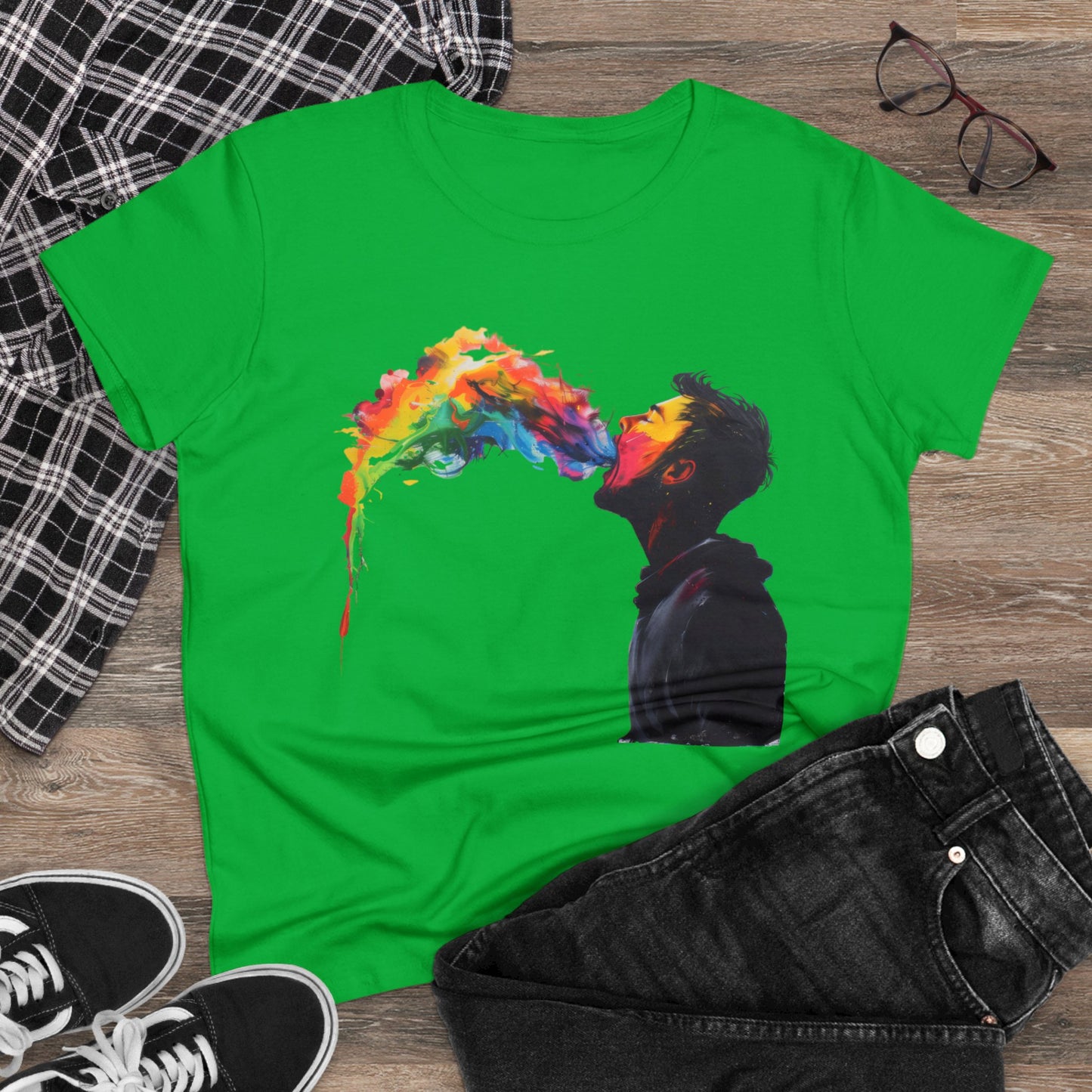 Rainbow Breath - Women's Midweight Cotton Tee