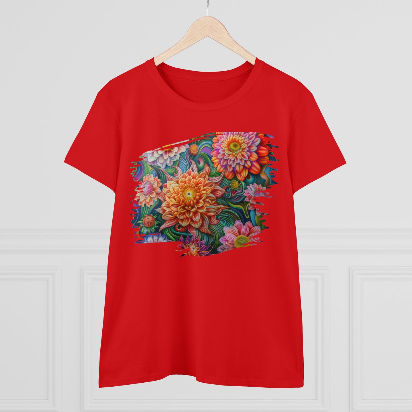 Pastel Flowers - Women's Midweight Cotton Tee