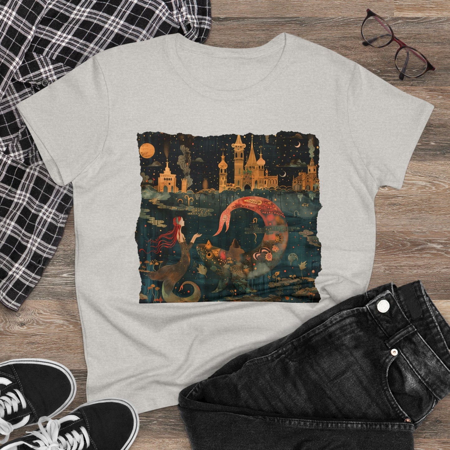 Mermaid - Fantasy - Women's Midweight Cotton Tee