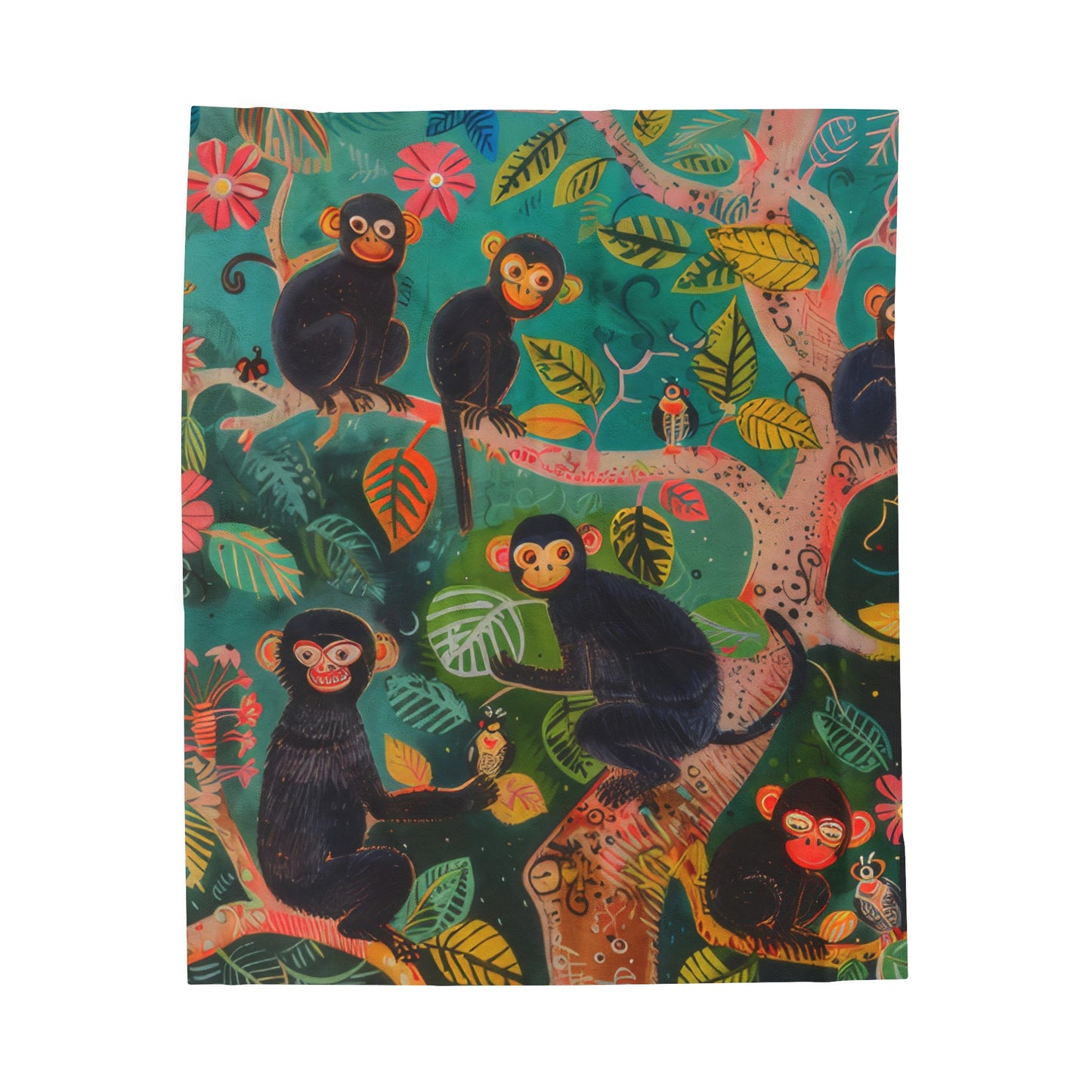 Monkeys - Velveteen Plush Blanket