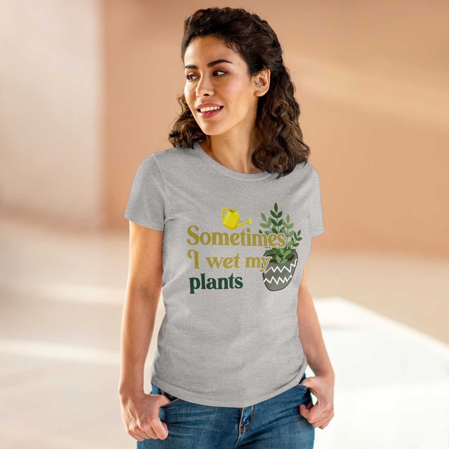 Sometimes I Wet My Plants - Gardening - Women's Midweight Cotton Tee