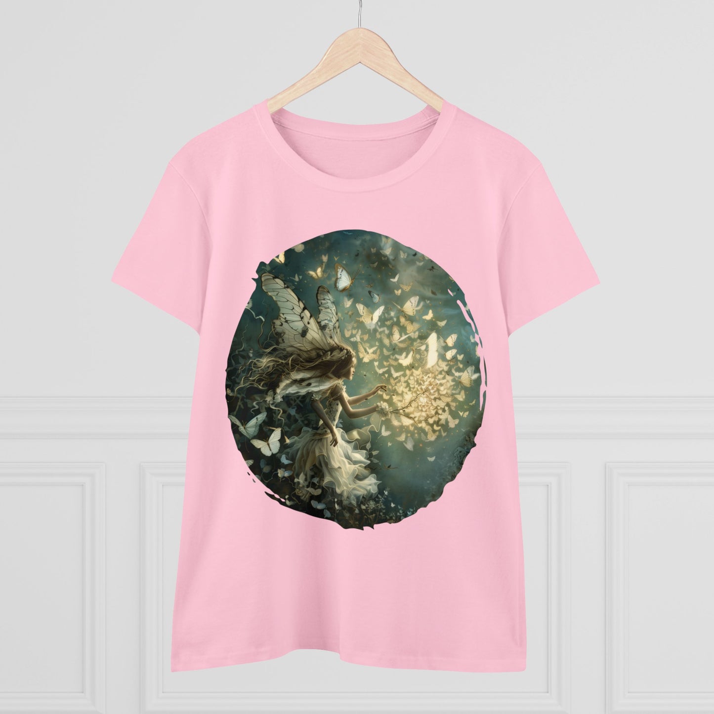 Fairy and Butterflies - Fantasy - Women's Midweight Cotton Tee