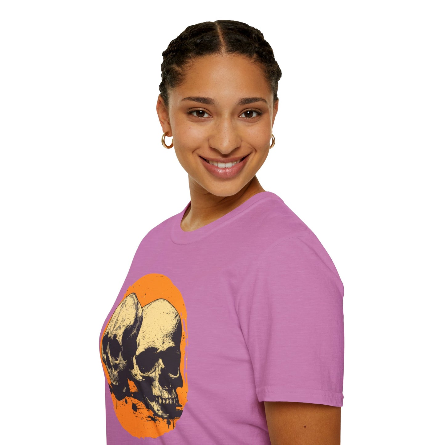 Skulls on Orange - Unisex Softstyle T-Shirt