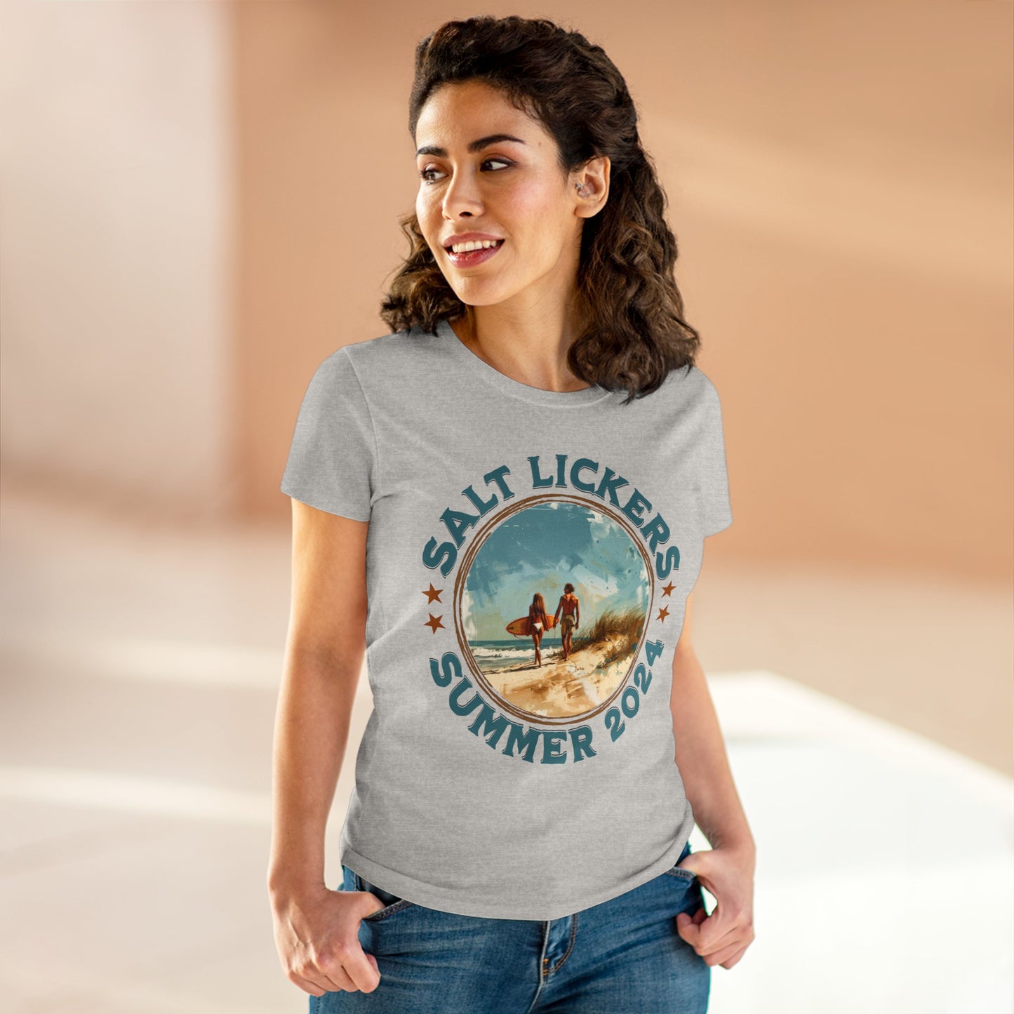 Surfing - Women's Midweight Cotton Tee