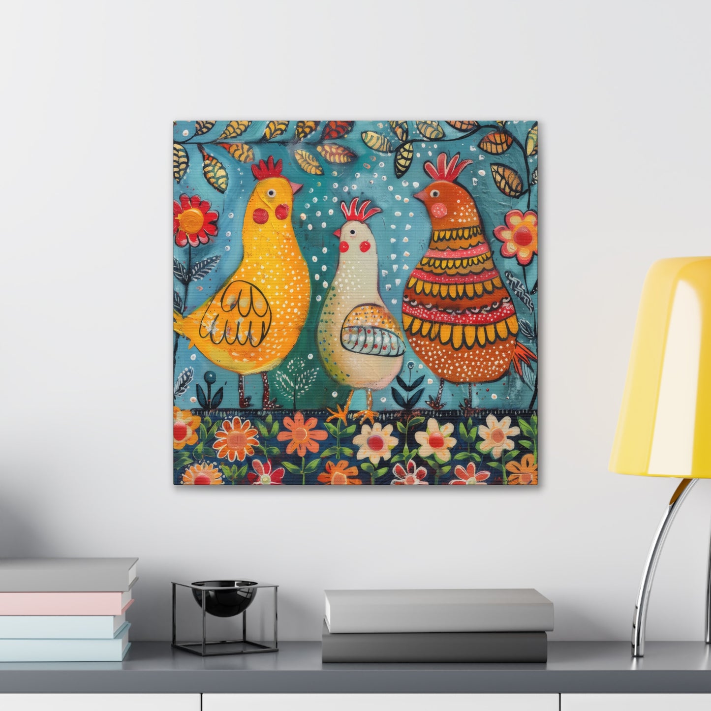 Chickens - Canvas Stretched, 0.75" - Canvas Stretched, 0.75"