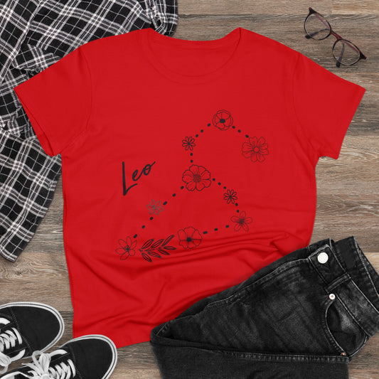 Flower Constellation - Leo - Astrology - Women's Midweight Cotton Tee