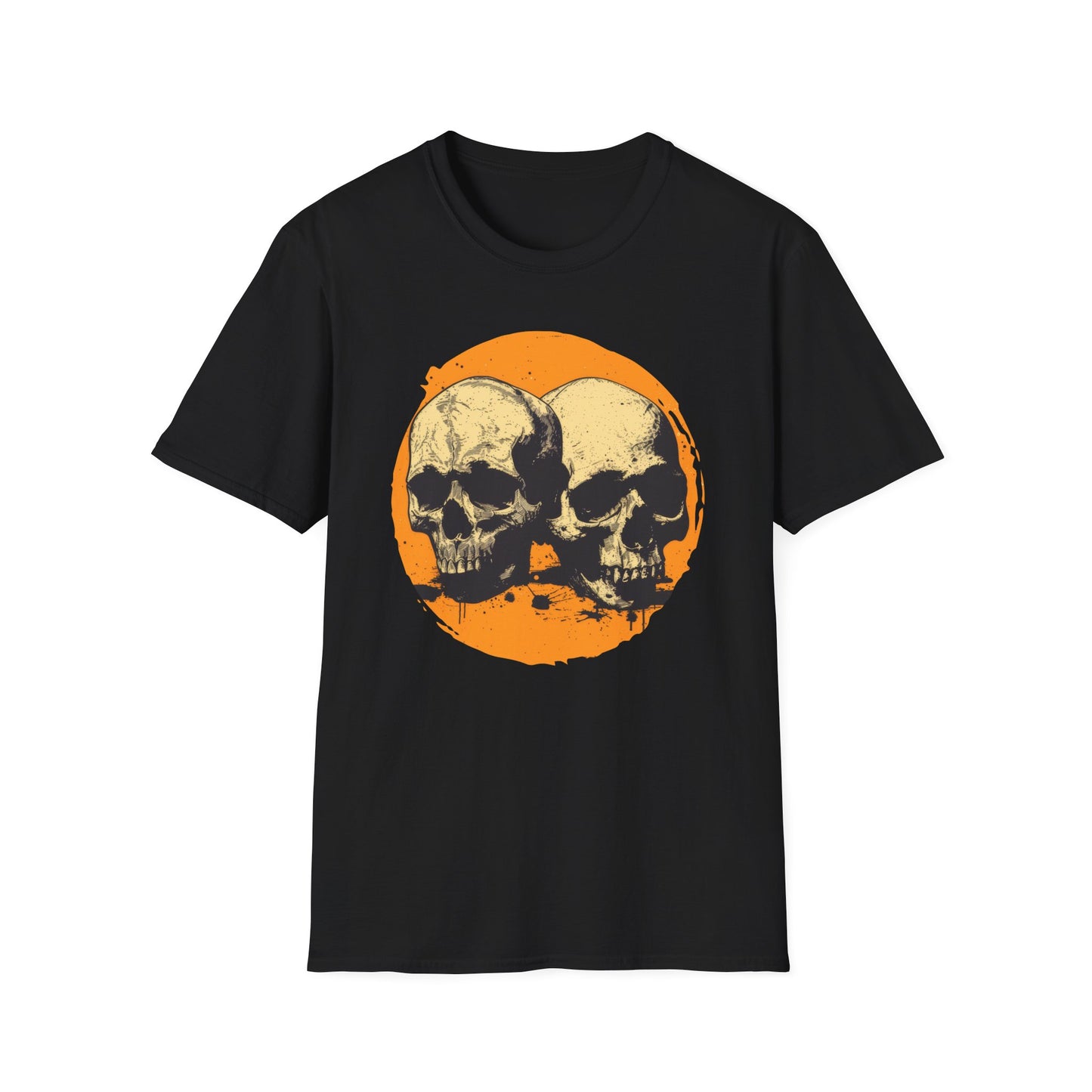 Skulls on Orange - Unisex Softstyle T-Shirt