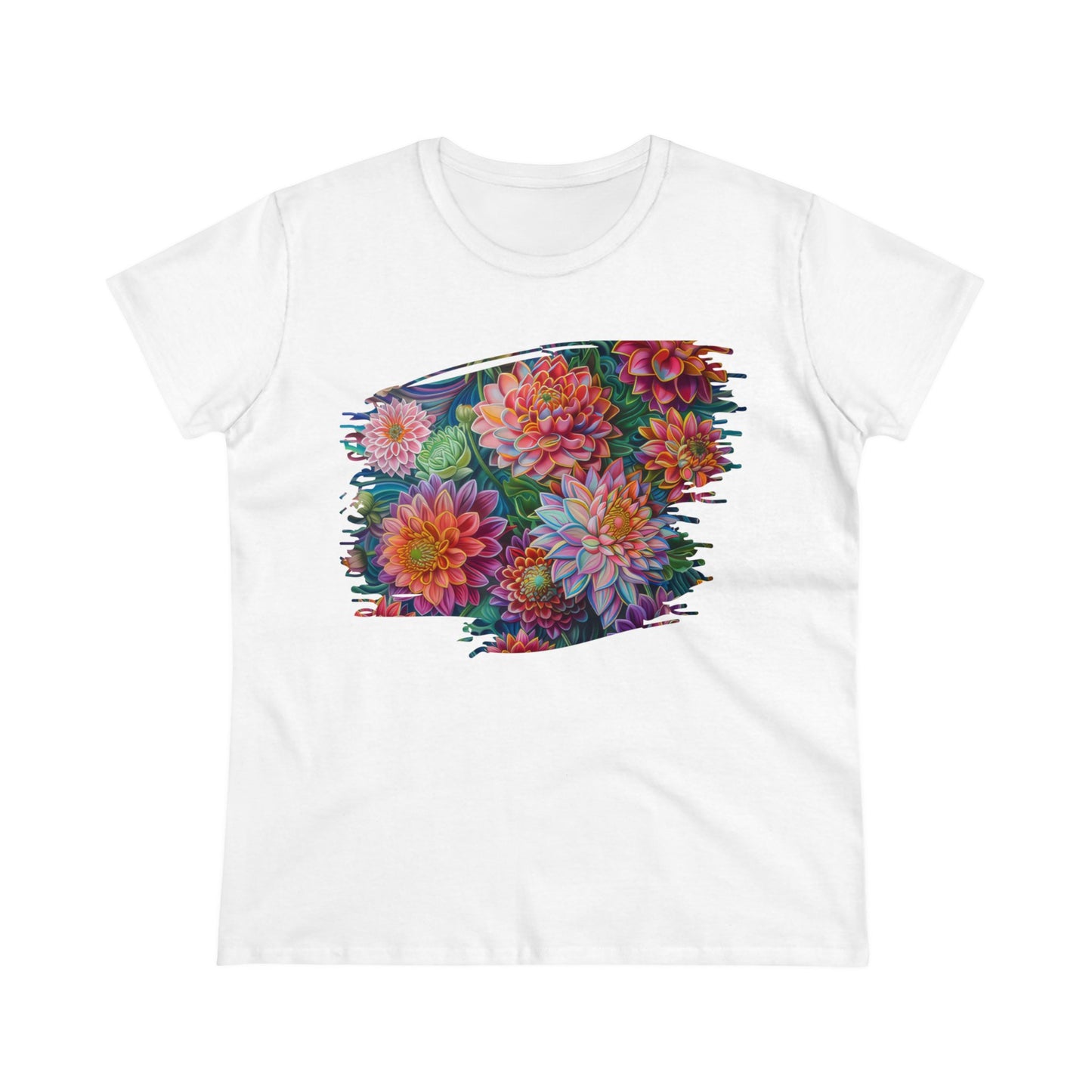 Pastel Flowers - Women's Midweight Cotton Tee