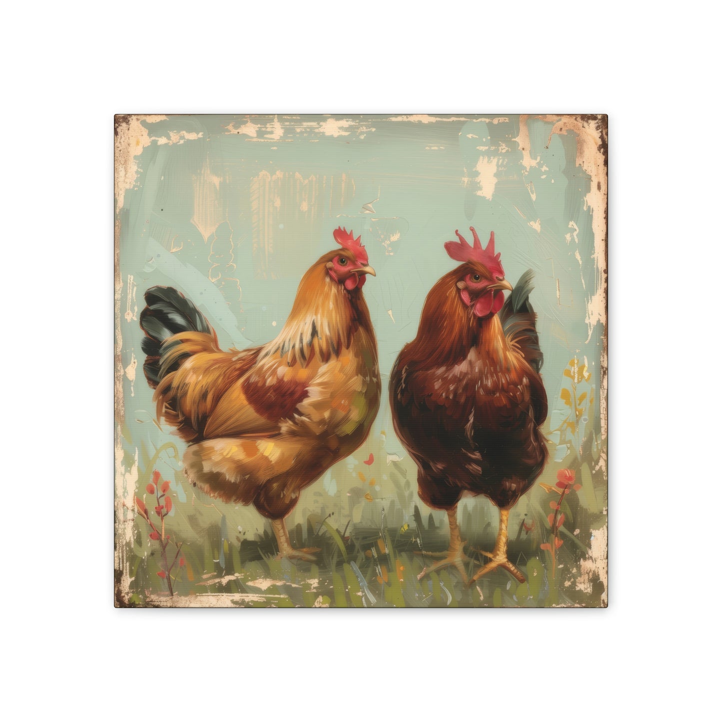 Chickens - Canvas Stretched, 0.75" - Canvas Stretched, 0.75"