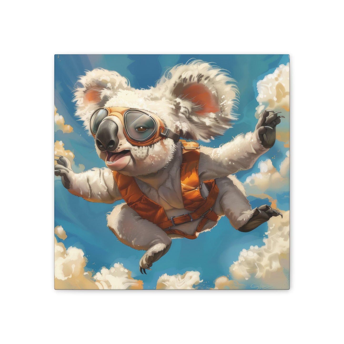 Koala Freefall - Canvas Stretched, 0.75"