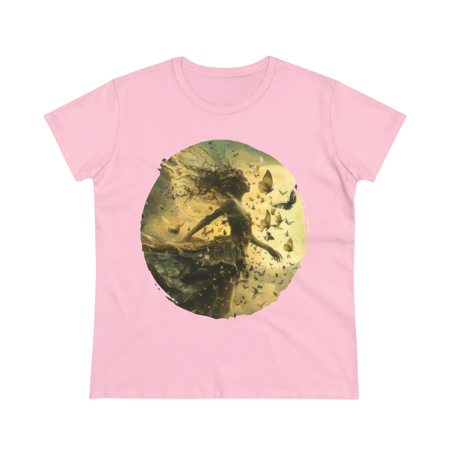 Fairy and Butterflies - Fantasy - Women's Midweight Cotton Tee