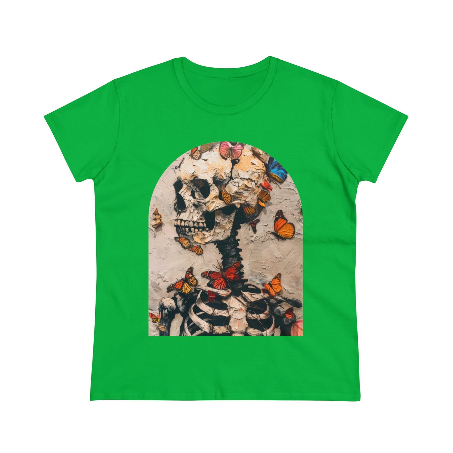 Skeleton and Butterflies - Women's Midweight Cotton Tee