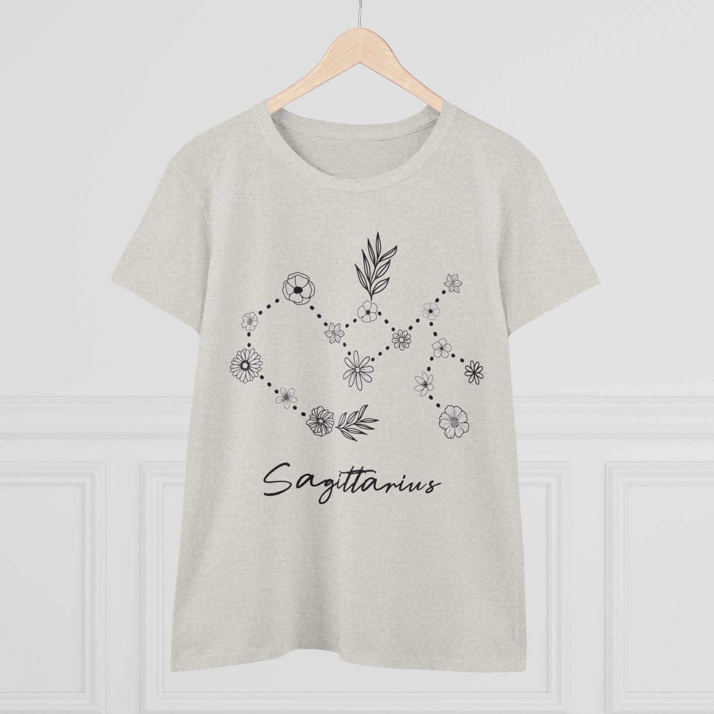 Flower Constellation - Sagittarius - Astrology - Women's Midweight Cotton Tee