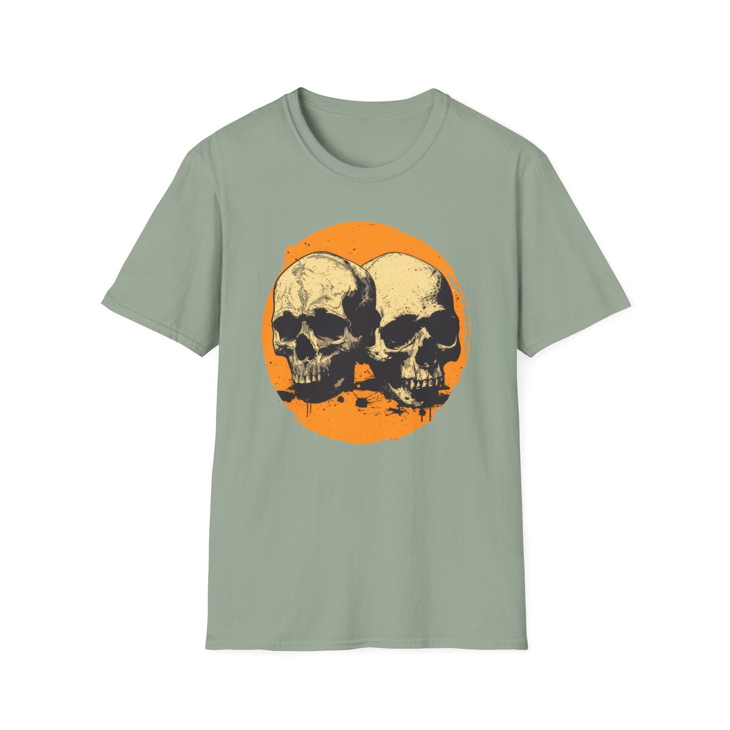 Skulls on Orange - Unisex Softstyle T-Shirt