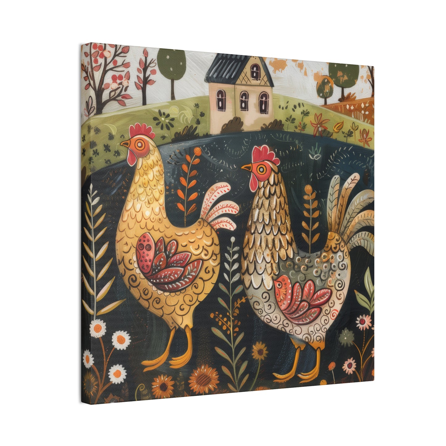 Chickens - Canvas Stretched, 0.75" - Canvas Stretched, 0.75"