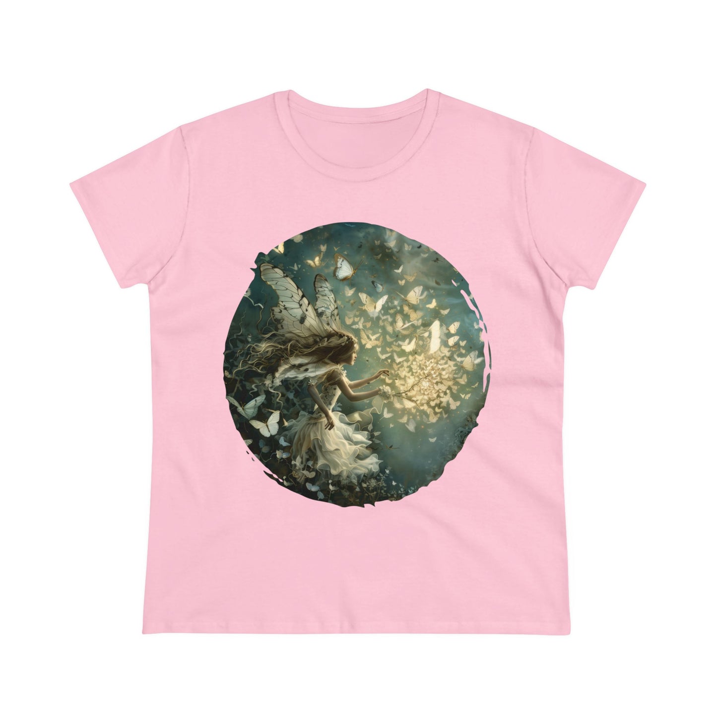 Fairy and Butterflies - Fantasy - Women's Midweight Cotton Tee