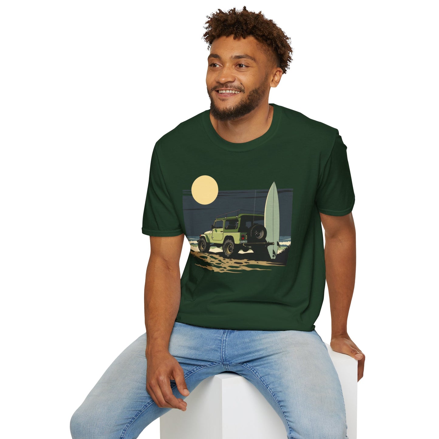 Jeep on the Beach - Unisex Softstyle T-Shirt