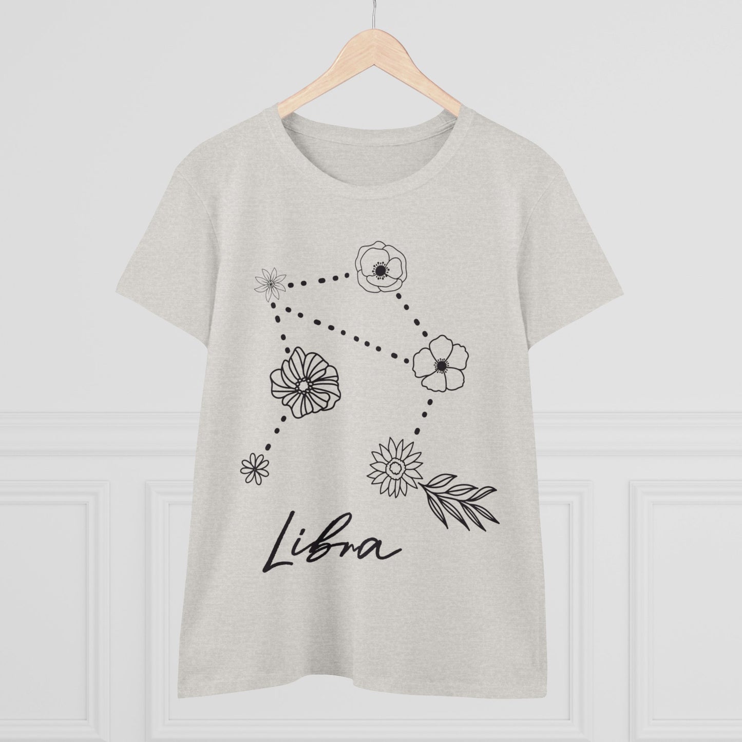 Flower Constellation - Libra - Astrology - Women's Midweight Cotton Tee