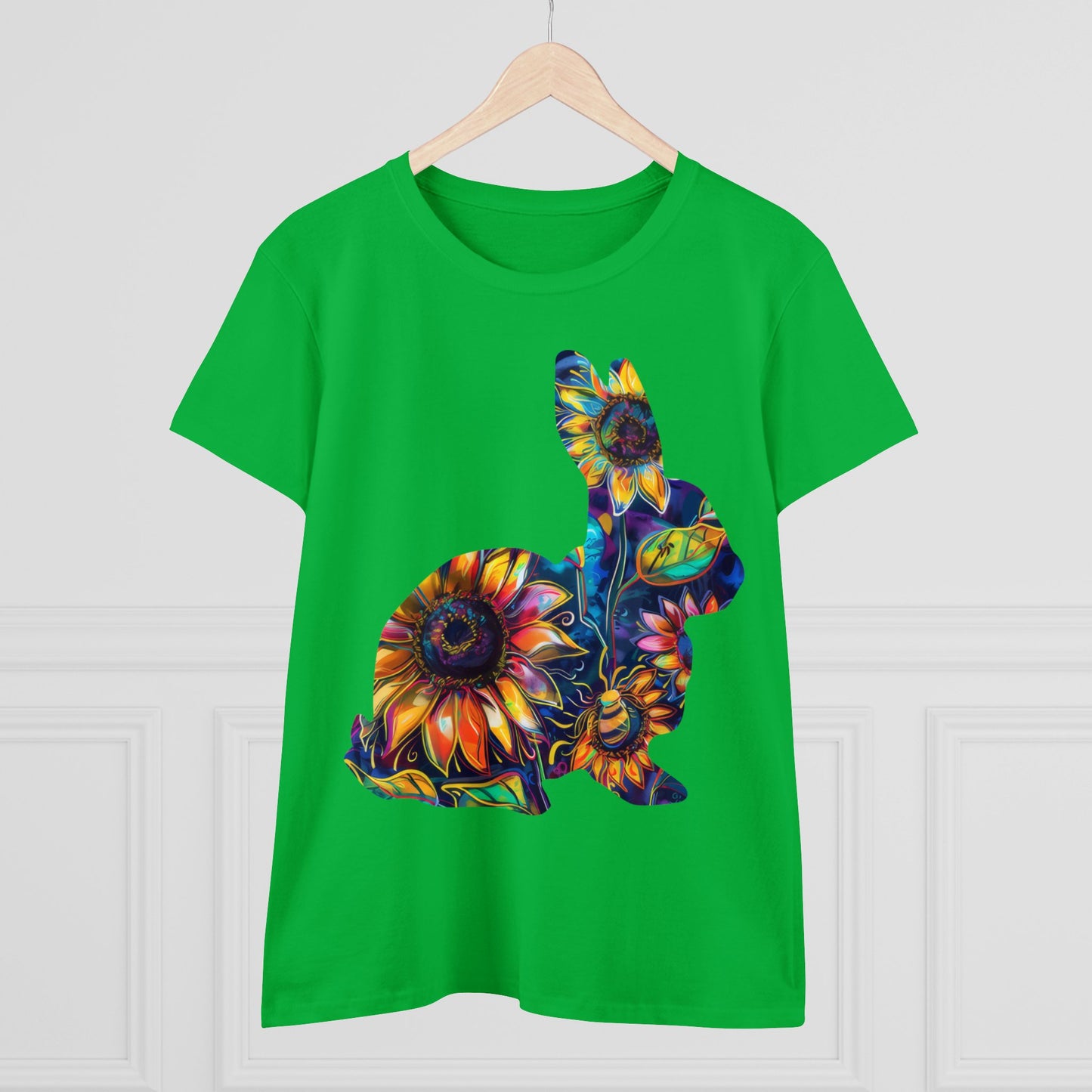 Flower Bunny - Women's Midweight Cotton Tee