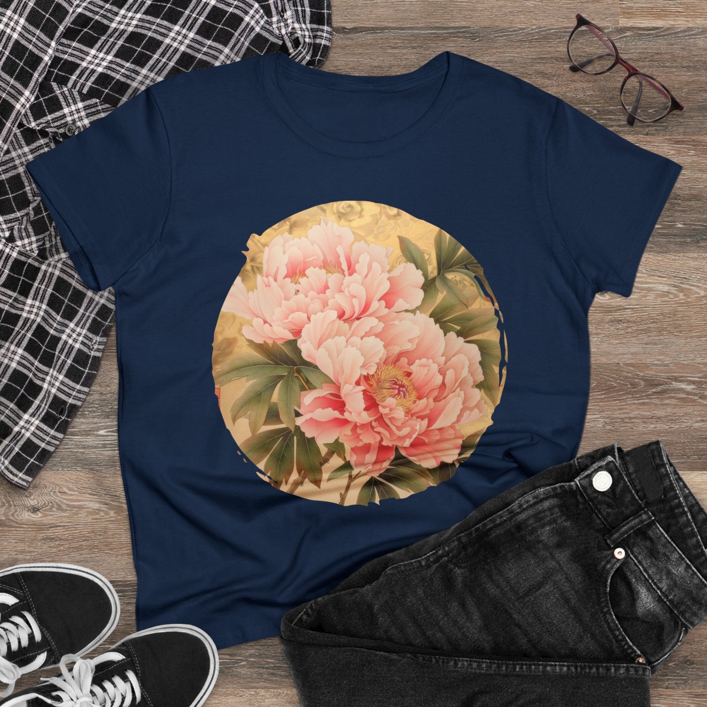 Peony - Flower - Women's Midweight Cotton Tee