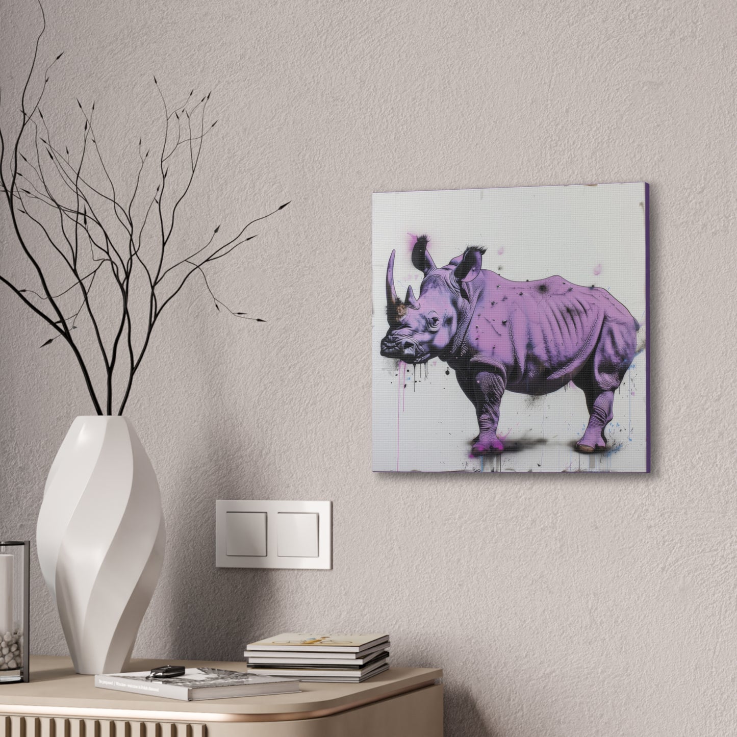 Purple Rhino - Canvas Stretched, 0.75"