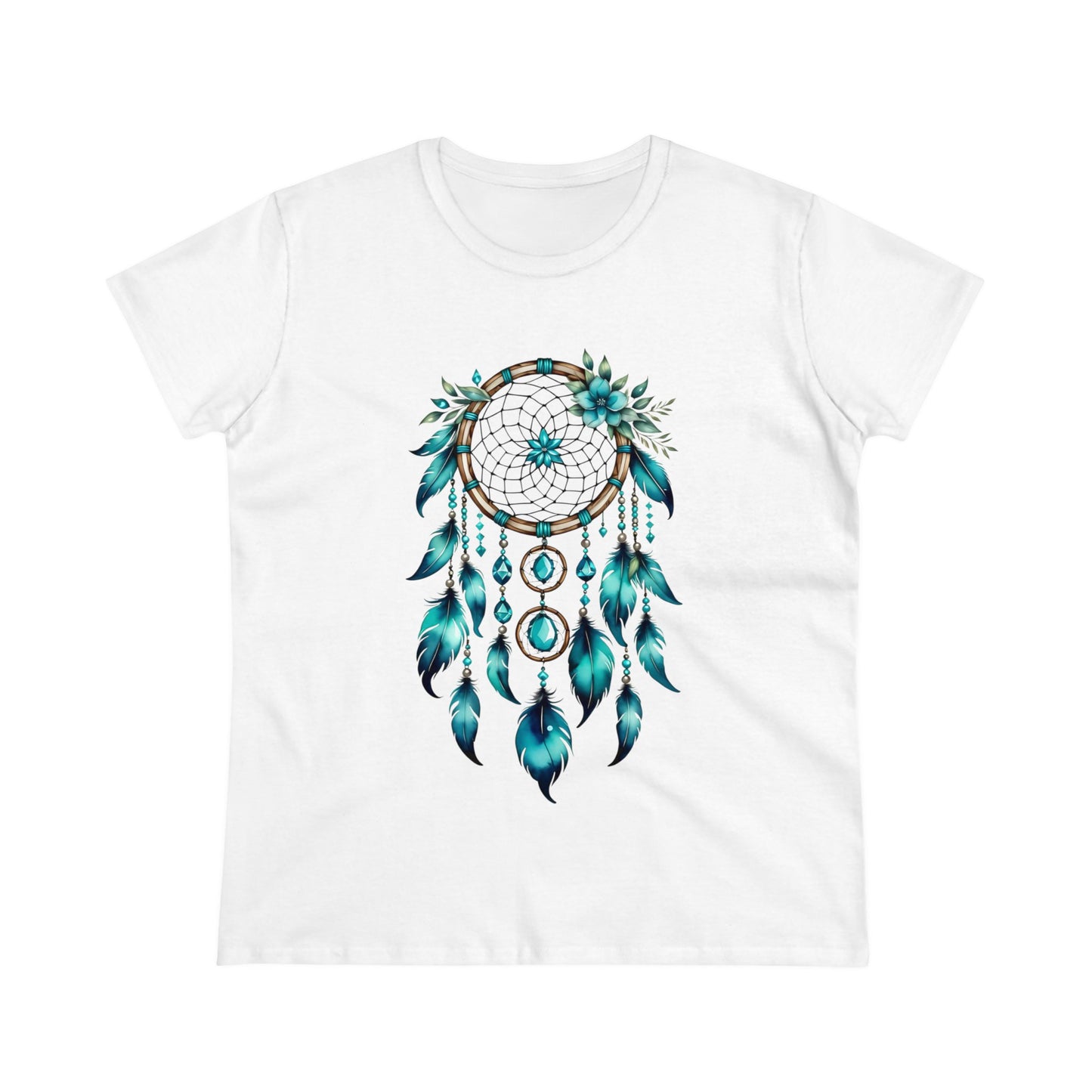 Turquoise Dream Catcher - Sagittarius - Astrology - Women's Midweight Cotton Tee