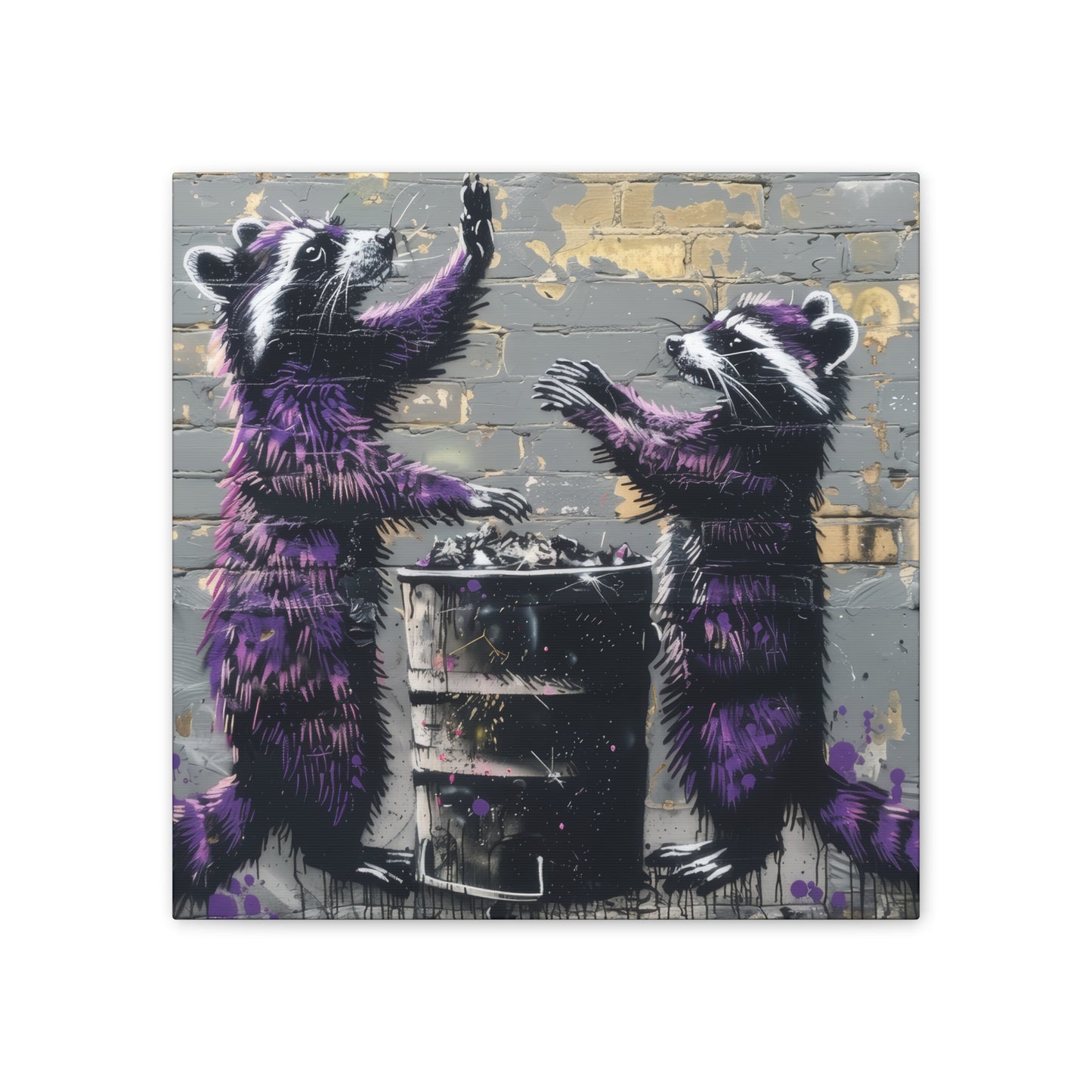 Thankful Raccoons - Canvas Stretched, 0.75"