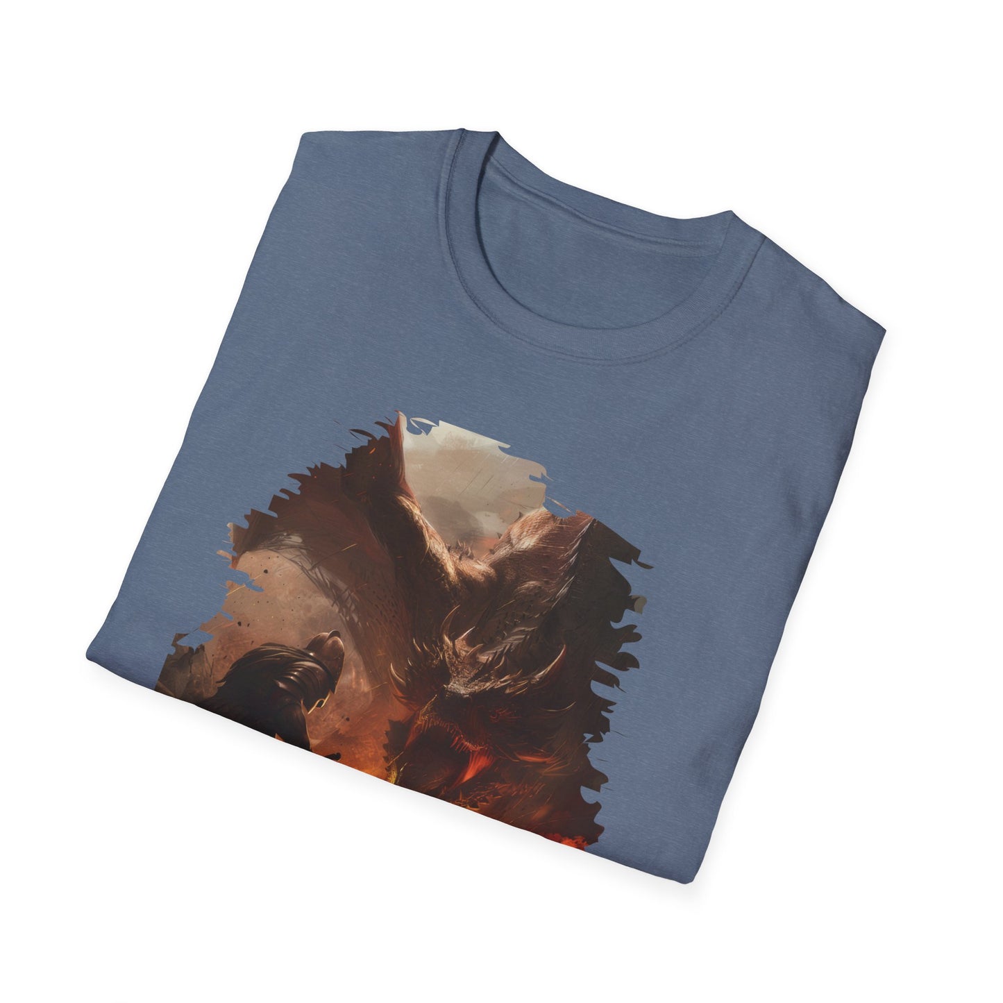 Fighter and Dragon - Unisex Softstyle T-Shirt