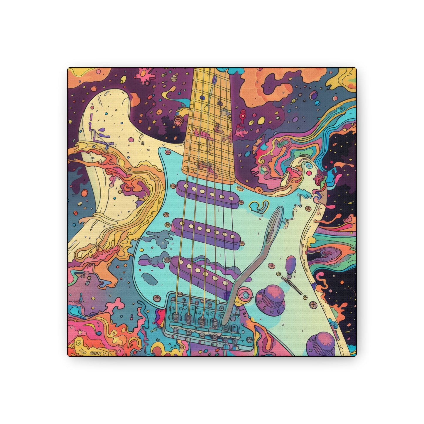 Trippy Guitar - Canvas Stretched, 0.75"