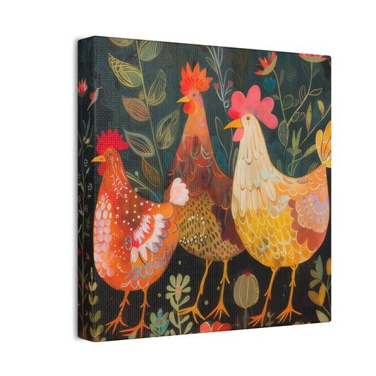 Chickens - Canvas Stretched, 0.75" - Canvas Stretched, 0.75"