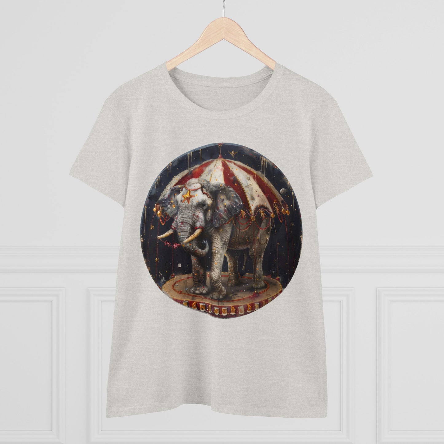 Circus Elephant - Women's Midweight Cotton Tee