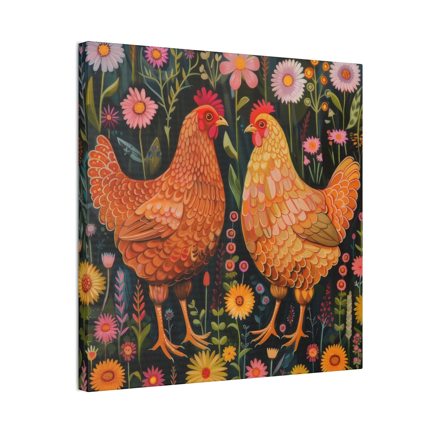 Chickens - Canvas Stretched, 0.75" - Canvas Stretched, 0.75"