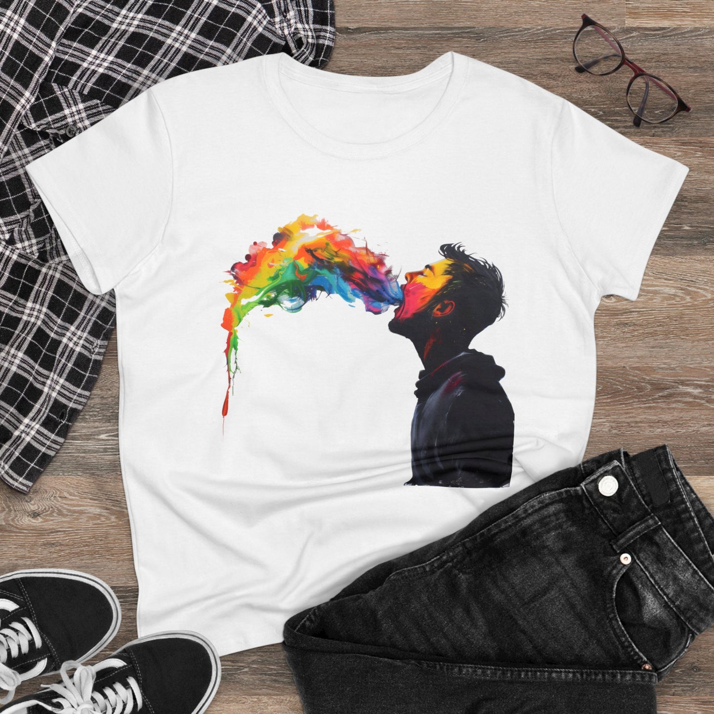 Rainbow Breath - Women's Midweight Cotton Tee