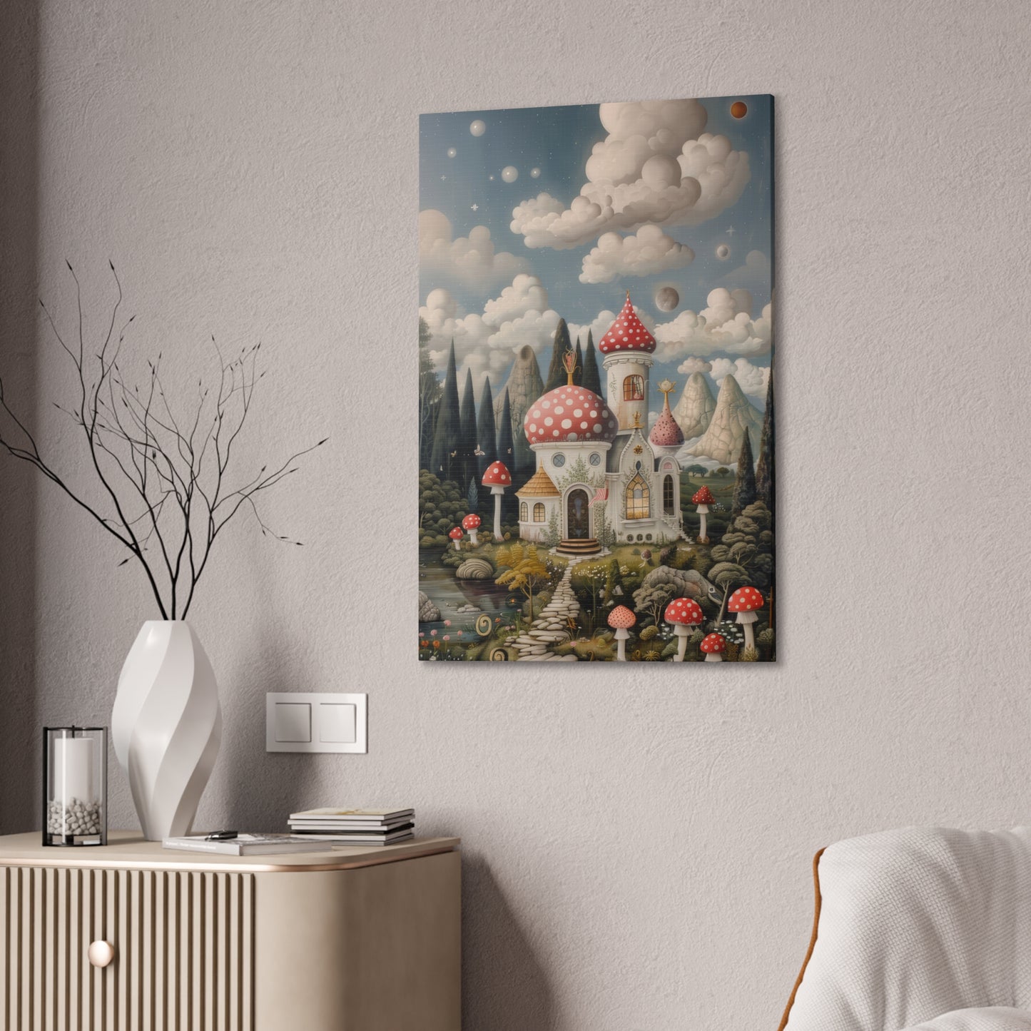 Mushroom Castle - Canvas Stretched, 0.75"