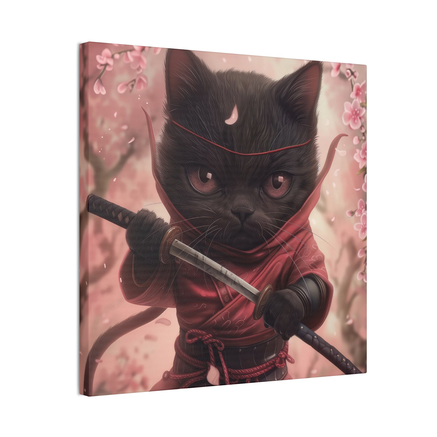 Ninja Kitty - Canvas Stretched, 0.75"