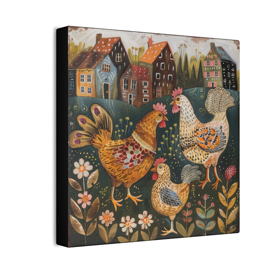 Chickens - Canvas Stretched, 0.75" - Canvas Stretched, 0.75"